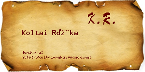 Koltai Réka névjegykártya